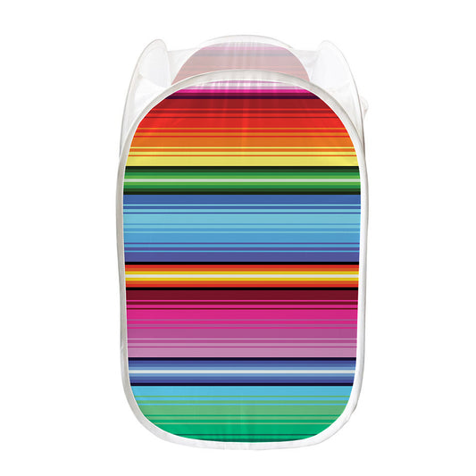 Cinco De Mayo Mexican Stripe Print Mesh Laundry Hamper