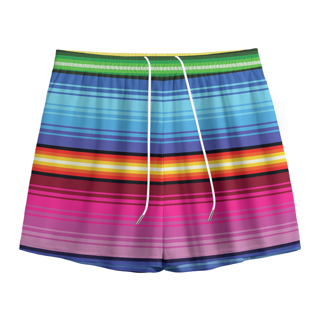 Cinco De Mayo Mexican Stripe Print Mesh Shorts