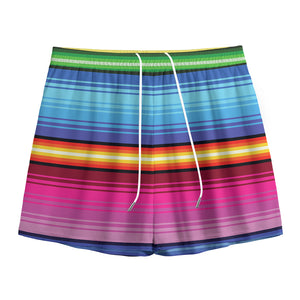 Cinco De Mayo Mexican Stripe Print Mesh Shorts