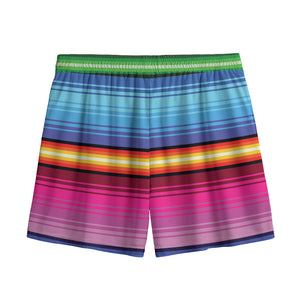 Cinco De Mayo Mexican Stripe Print Mesh Shorts