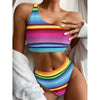 Cinco De Mayo Mexican Stripe Print One Shoulder Bikini Top