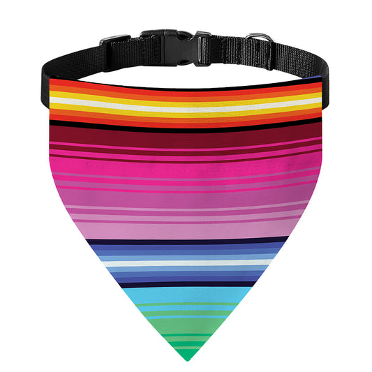 Cinco De Mayo Mexican Stripe Print Over The Collar Dog Bandana