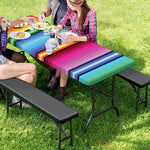 Cinco De Mayo Mexican Stripe Print Picnic Table Cover