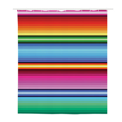 Cinco De Mayo Mexican Stripe Print Polyester Shower Curtain