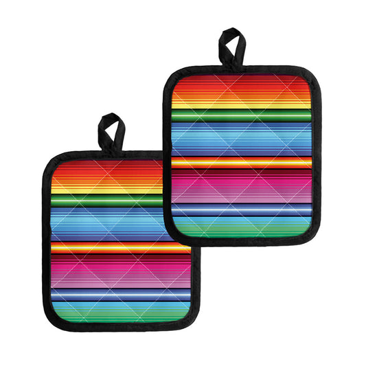 Cinco De Mayo Mexican Stripe Print Pot Holders