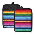 Cinco De Mayo Mexican Stripe Print Pot Holders With Pocket