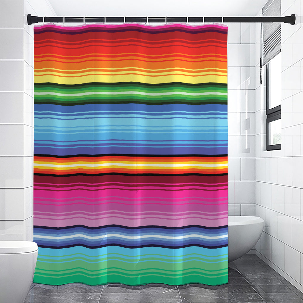 Cinco De Mayo Mexican Stripe Print Premium Shower Curtain