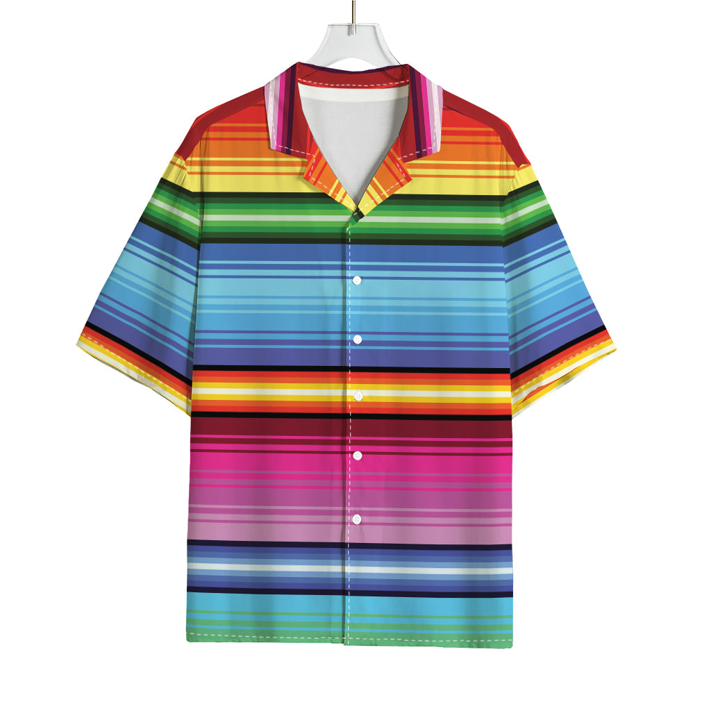 Cinco De Mayo Mexican Stripe Print Rayon Hawaiian Shirt