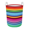 Cinco De Mayo Mexican Stripe Print Round Laundry Basket