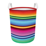 Cinco De Mayo Mexican Stripe Print Round Laundry Basket
