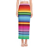 Cinco De Mayo Mexican Stripe Print Side Slit Maxi Skirt