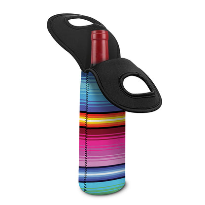 Cinco De Mayo Mexican Stripe Print Single Neoprene Wine Tote
