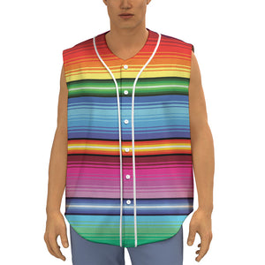 Cinco De Mayo Mexican Stripe Print Sleeveless Baseball Jersey