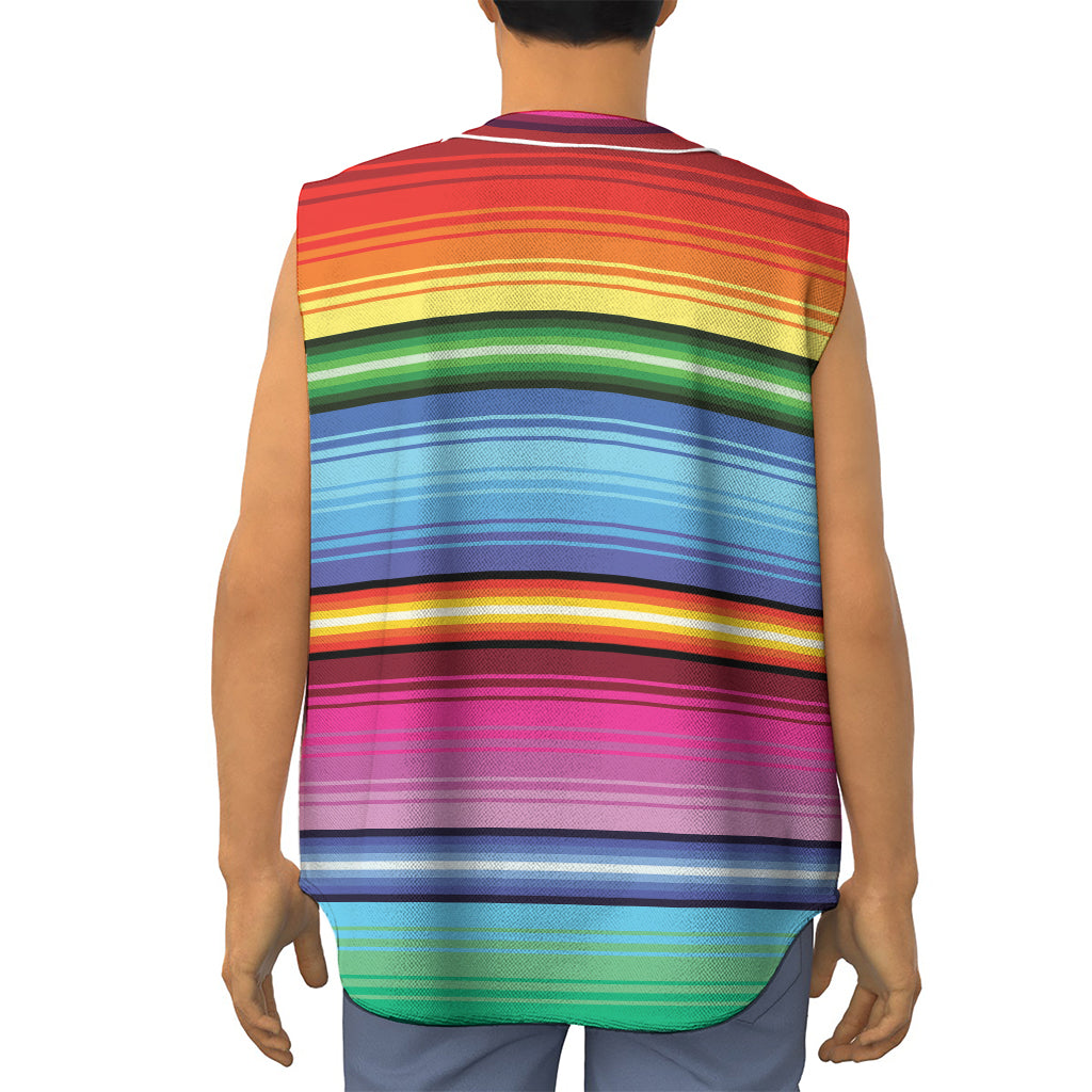 Cinco De Mayo Mexican Stripe Print Sleeveless Baseball Jersey