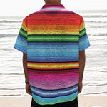 Cinco De Mayo Mexican Stripe Print Textured Short Sleeve Shirt