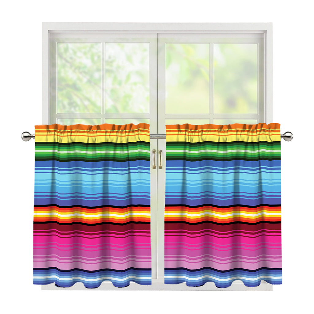 Cinco De Mayo Mexican Stripe Print Tier Curtains