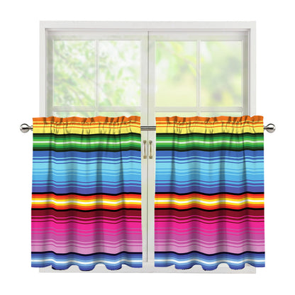 Cinco De Mayo Mexican Stripe Print Tier Curtains