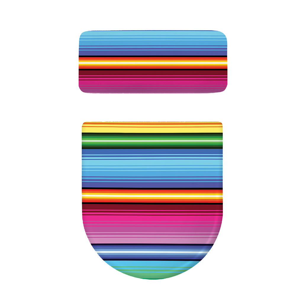 Cinco De Mayo Mexican Stripe Print Toilet Lid And Tank Cover Set