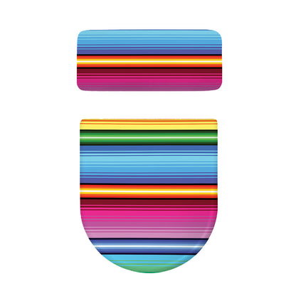 Cinco De Mayo Mexican Stripe Print Toilet Lid And Tank Cover Set