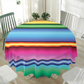 Cinco De Mayo Mexican Stripe Print Waterproof Round Tablecloth