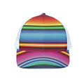 Cinco De Mayo Mexican Stripe Print White Mesh Trucker Hat