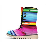 Cinco De Mayo Mexican Stripe Print Winter Boots