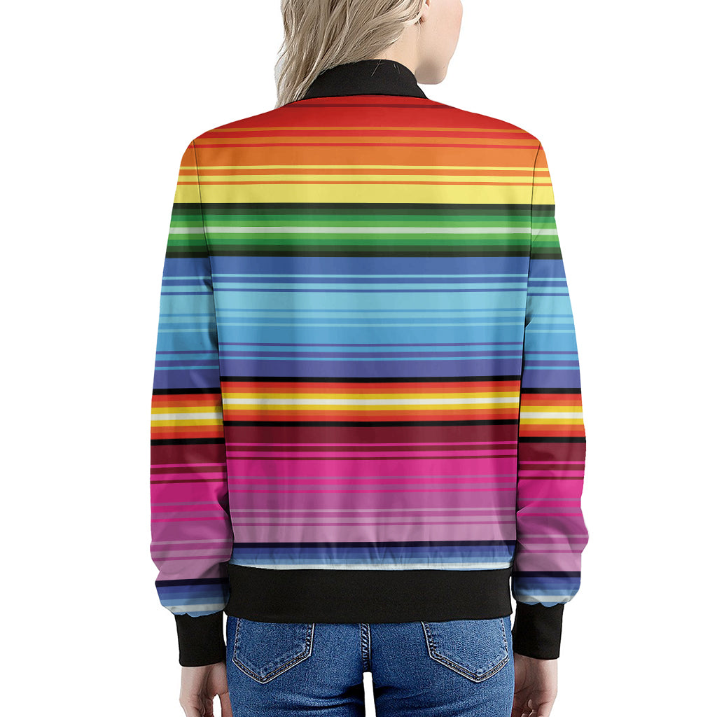 Cinco De Mayo Mexican Stripe Print Women's Bomber Jacket