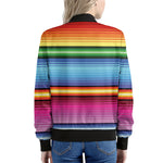 Cinco De Mayo Mexican Stripe Print Women's Bomber Jacket