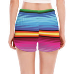 Cinco De Mayo Mexican Stripe Print Women's Split Running Shorts