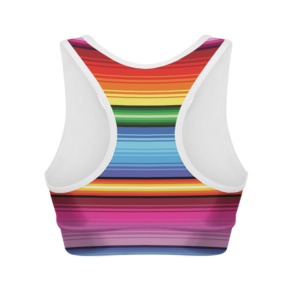 Cinco De Mayo Mexican Stripe Print Women's Sports Bra