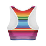 Cinco De Mayo Mexican Stripe Print Women's Sports Bra