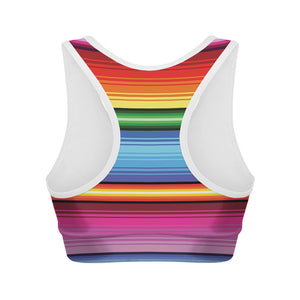 Cinco De Mayo Mexican Stripe Print Women's Sports Bra