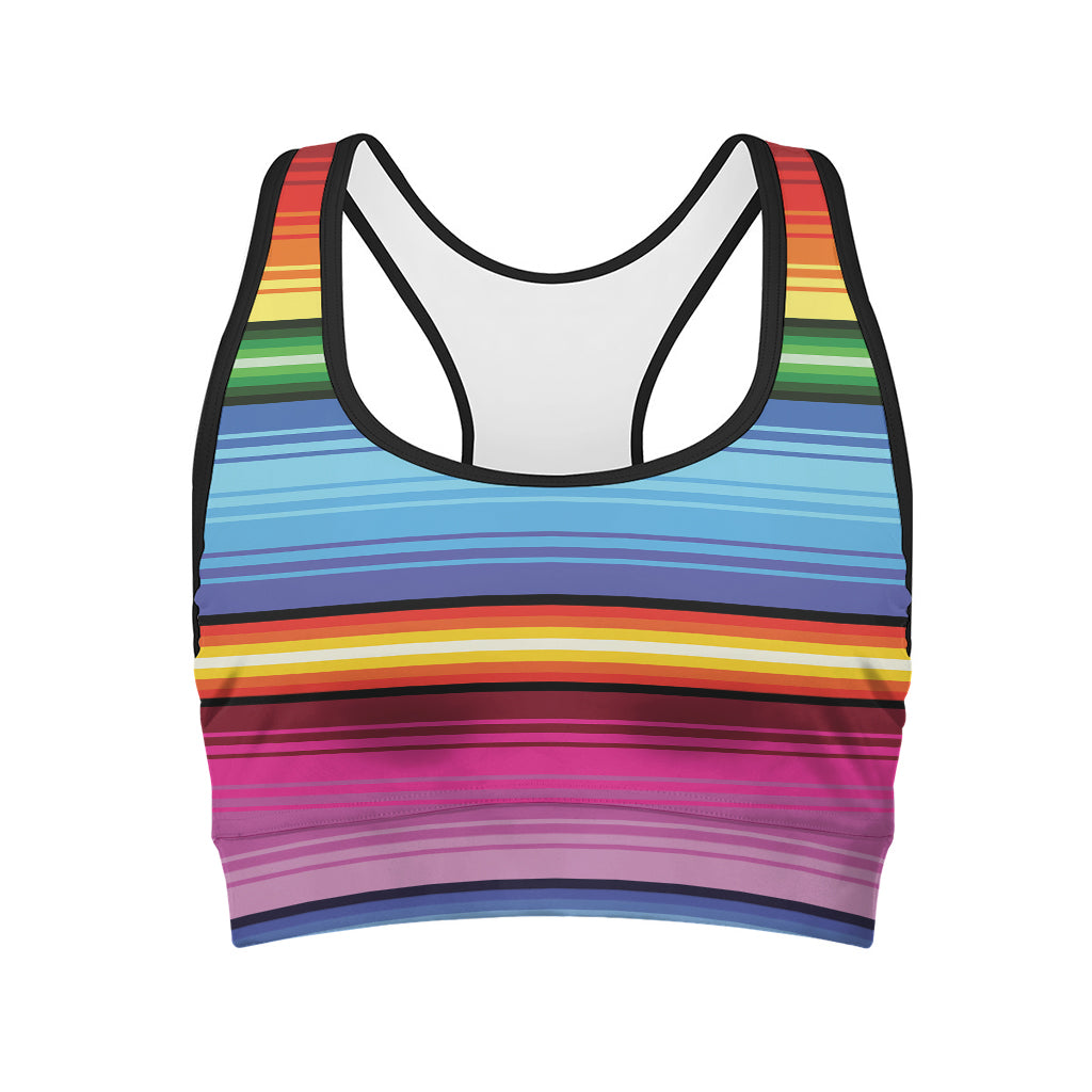 Cinco De Mayo Mexican Stripe Print Women's Sports Bra