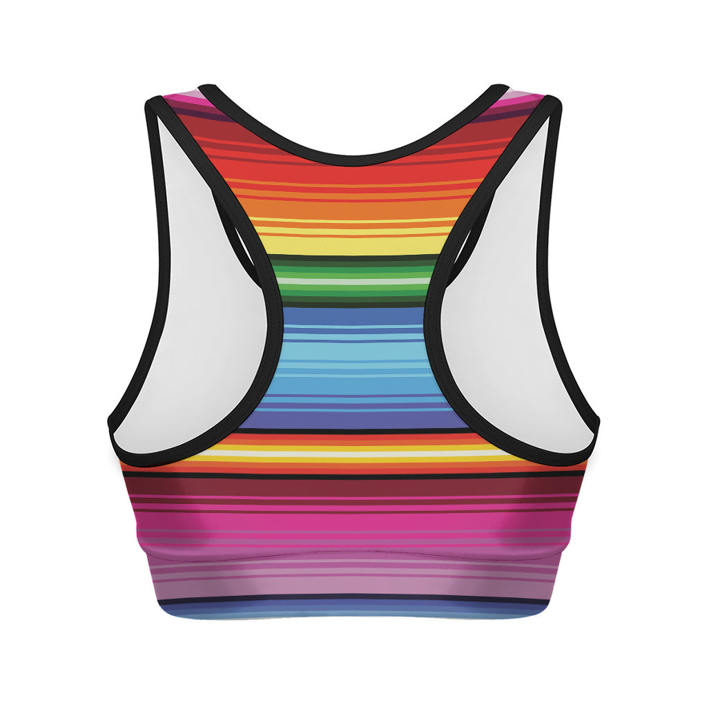 Cinco De Mayo Mexican Stripe Print Women's Sports Bra