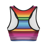 Cinco De Mayo Mexican Stripe Print Women's Sports Bra