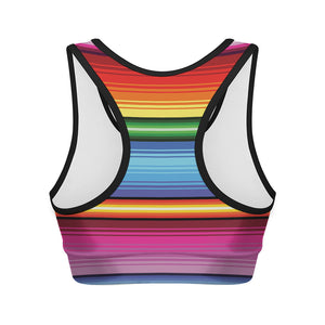 Cinco De Mayo Mexican Stripe Print Women's Sports Bra