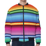 Cinco De Mayo Mexican Stripe Print Zip Sleeve Bomber Jacket