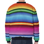 Cinco De Mayo Mexican Stripe Print Zip Sleeve Bomber Jacket