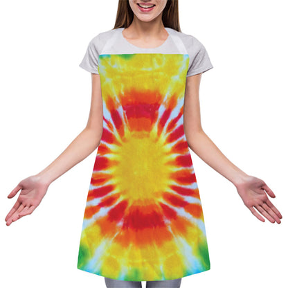 Circle Tie Dye Print Adjustable Apron