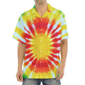 Circle Tie Dye Print Aloha Shirt