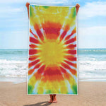 Circle Tie Dye Print Beach Towel