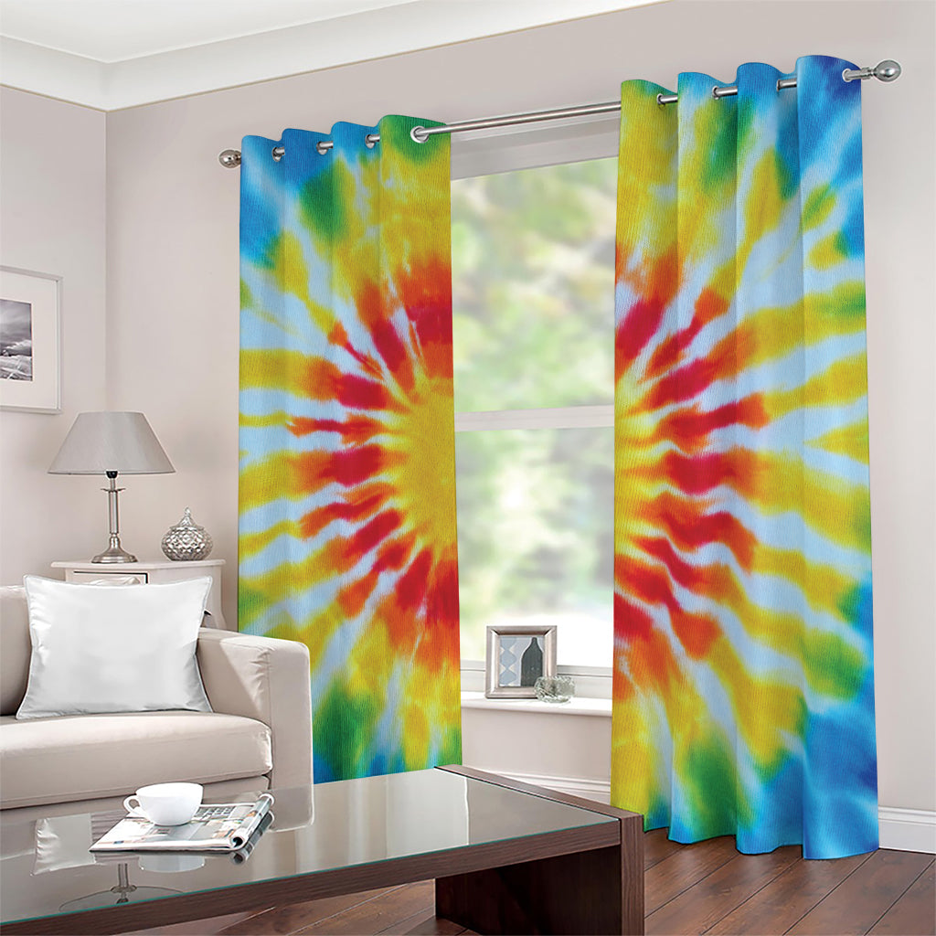 Circle Tie Dye Print Blackout Grommet Curtains