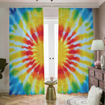 Circle Tie Dye Print Blackout Pencil Pleat Curtains
