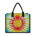 Circle Tie Dye Print Canvas Tote Bag