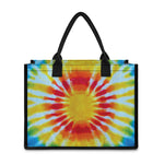 Circle Tie Dye Print Canvas Tote Bag