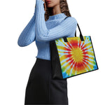Circle Tie Dye Print Canvas Tote Bag