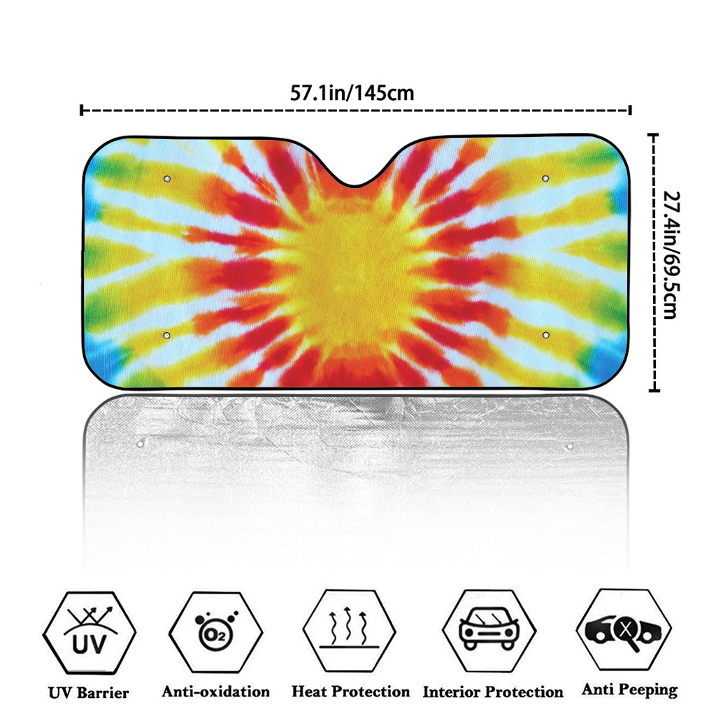 Circle Tie Dye Print Car Windshield Sun Shade
