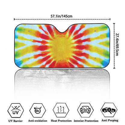 Circle Tie Dye Print Car Windshield Sun Shade