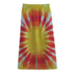 Circle Tie Dye Print Cotton Front Slit Maxi Skirt