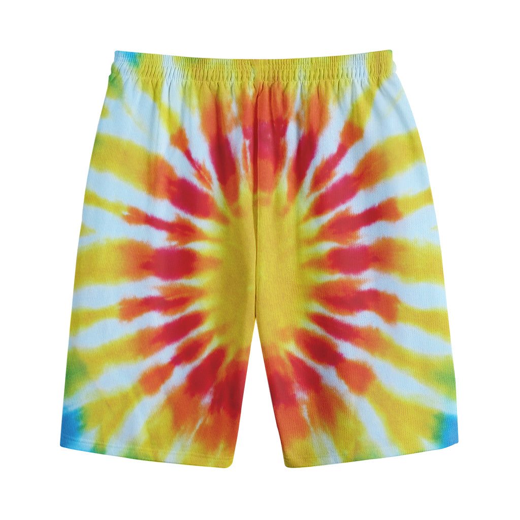 Circle Tie Dye Print Cotton Shorts